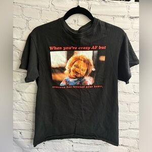 Chucky Men’s‎ Graphic Black Crazy AF Halloween T-Shirt Universal Studios Size M